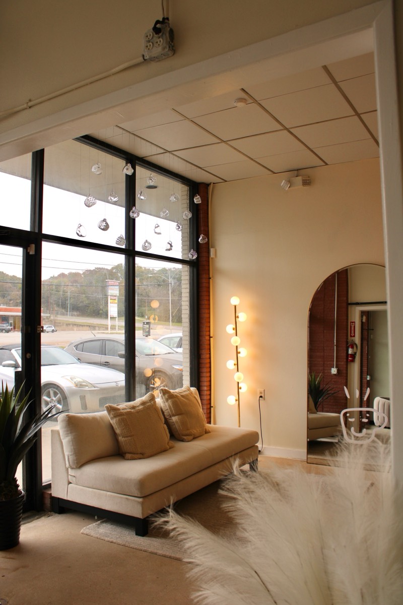 Cozy lounge interior at Latte Haus